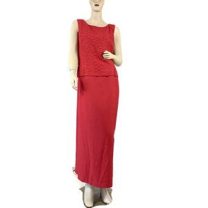 Carissmo Women Red Beaded Formal Gown Dress Size 16